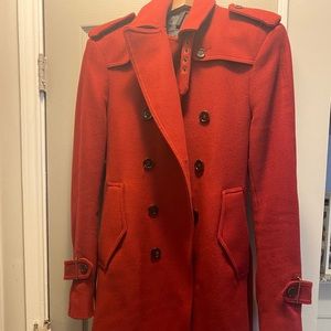 Men’s red Zara trench coat